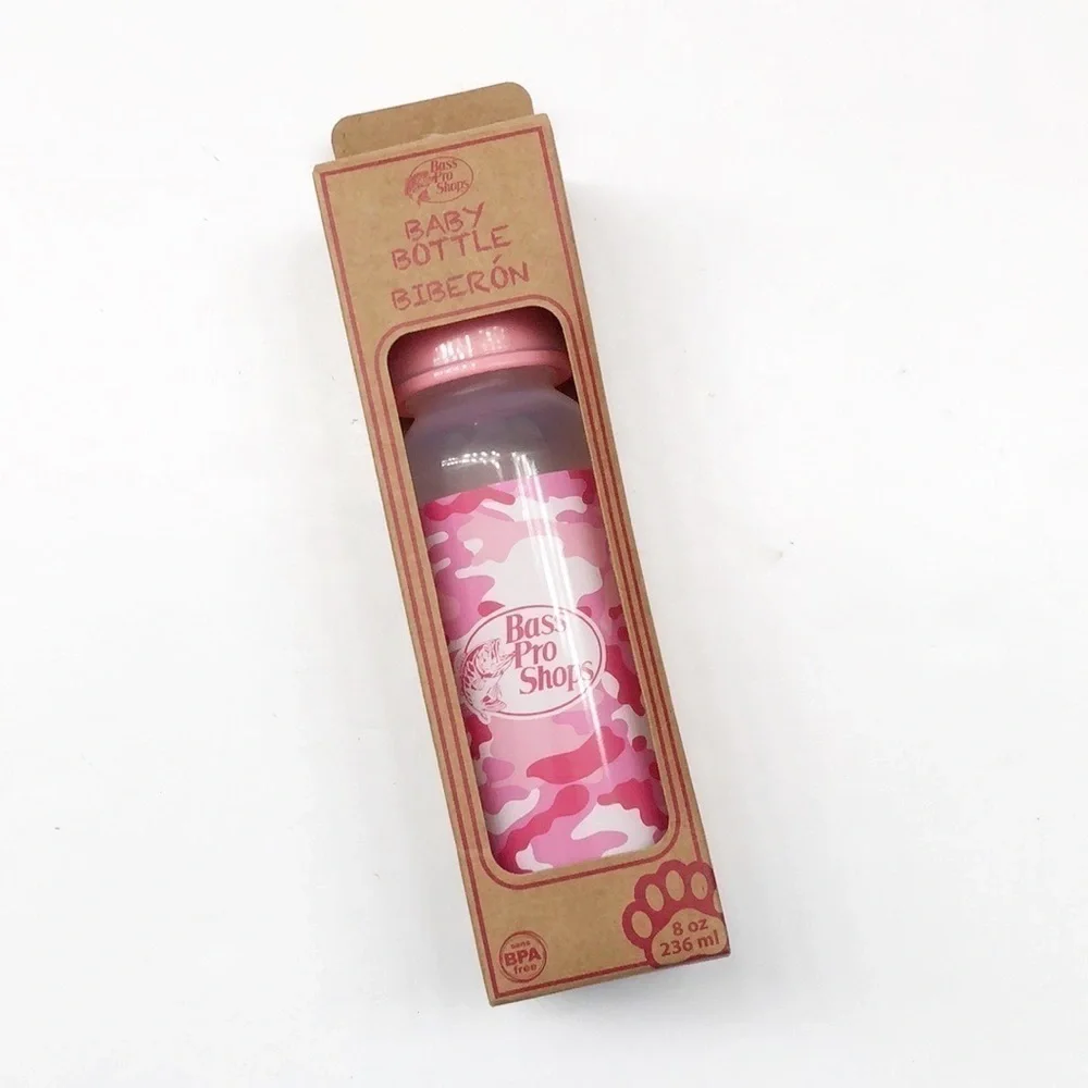 NEW Bass Pro Shops pink camouflage baby bottle